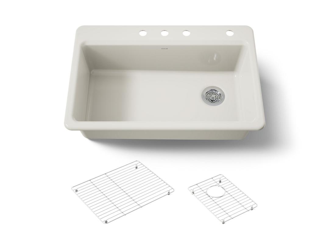 Kohler | Riverby | Workstation Kitchen Sink - Biscuit by Kohler