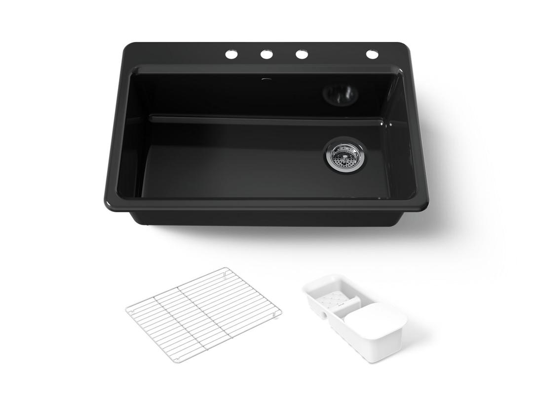 Riverby 33'' top-mount single-bowl workstation kitchen sink by Kohler
