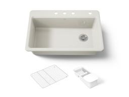 Riverby 33'' top-mount single-bowl workstation kitchen sink - image 1