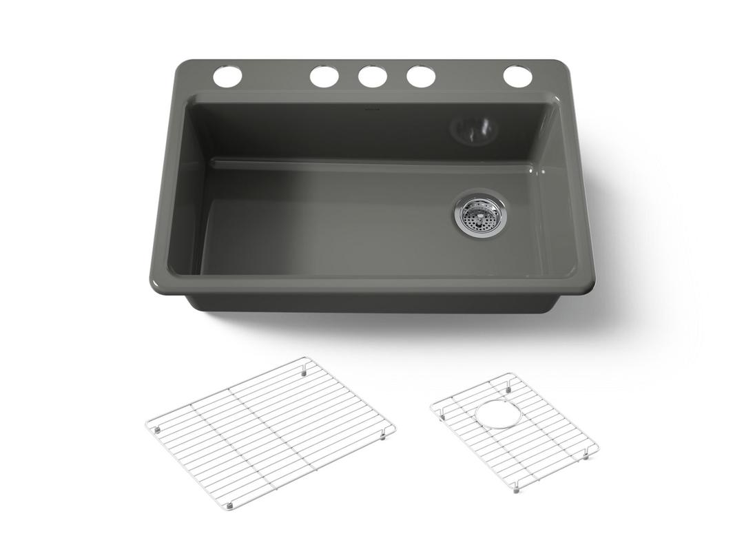 Kohler | Riverby | Undermount Kitchen Sink - Thunder Grey by Kohler