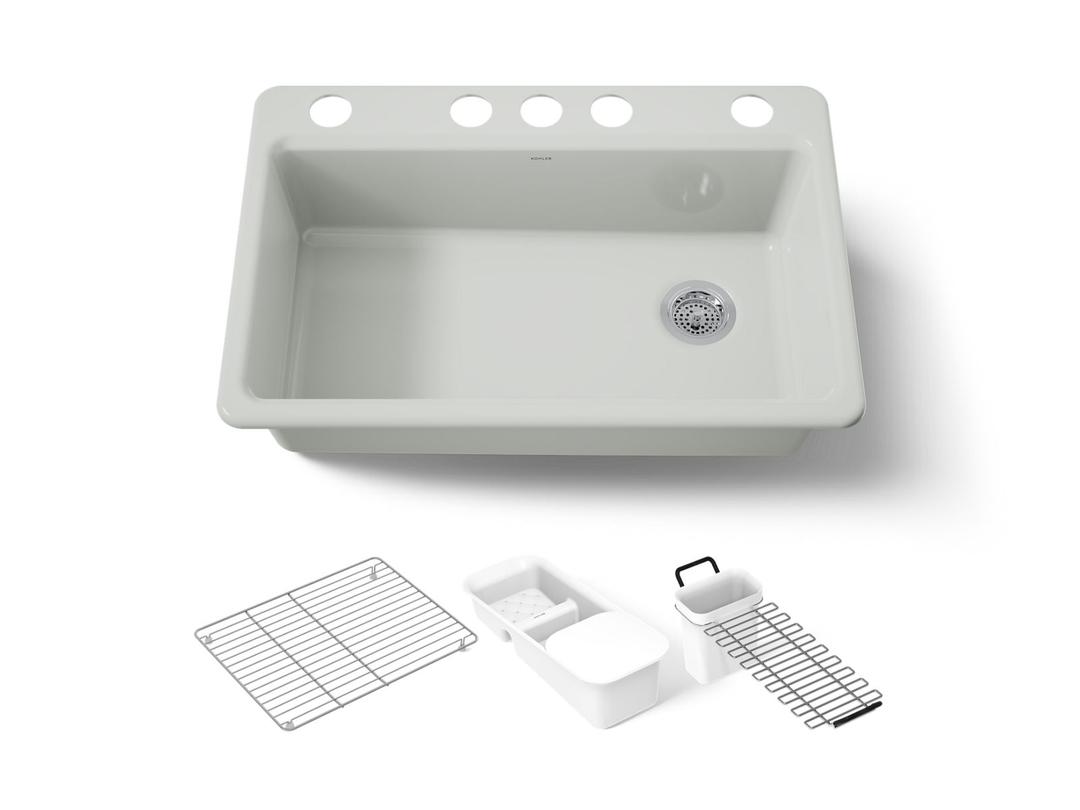 Kohler | Riverby | Undermount Kitchen Sink - Sea Salt by Kohler
