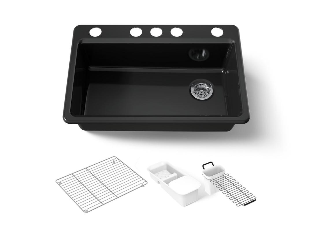 Kohler | Riverby | Undermount Kitchen Sink - Black by Kohler