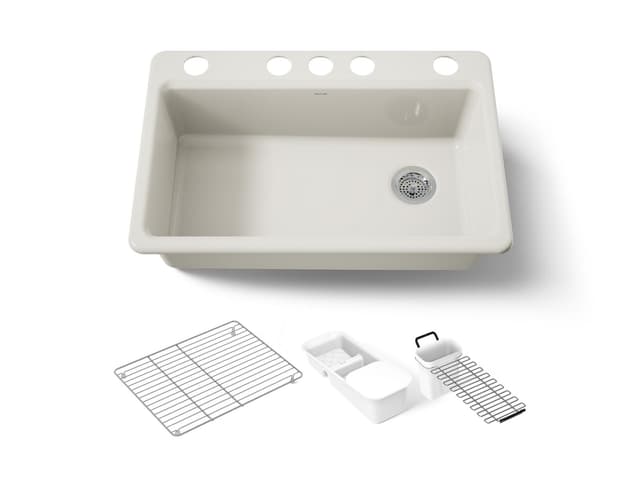 Kohler | Riverby | Undermount Kitchen Sink - Biscuit