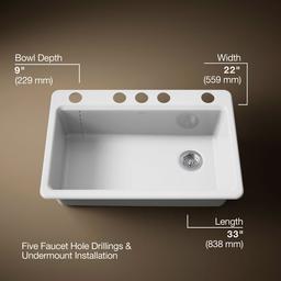 Kohler | Riverby | Workstation Kitchen Sink - White - image 3