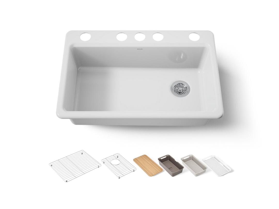 Kohler | Riverby | Workstation Kitchen Sink - White by Kohler