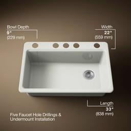 Kohler | Riverby | Workstation Kitchen Sink - Dune - image 3