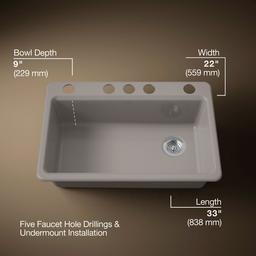 Kohler | Riverby | Workstation Kitchen Sink - Truffle - image 3