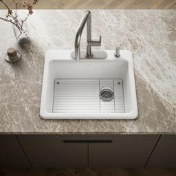 Kohler Riverby 25'' top-mount single-bowl kitchen sink - White - image 2
