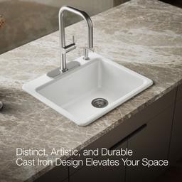 Kohler Riverby 25'' top-mount single-bowl kitchen sink - White - image 4