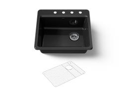 Kohler Riverby 25'' top-mount single-bowl kitchen sink - Black - image 1