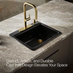 Kohler Riverby 25'' top-mount single-bowl kitchen sink - Black - image 4