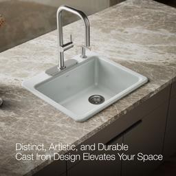 Kohler Riverby 25'' top-mount single-bowl kitchen sink - Ice Grey - image 4