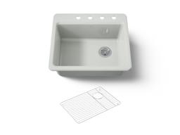 Kohler Riverby 25'' top-mount single-bowl kitchen sink - Sea Salt - image 1