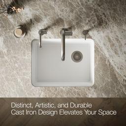 Kohler Riverby 25'' undermount single-bowl kitchen sink - White - image 4