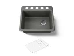 Kohler Riverby 25'' undermount single-bowl kitchen sink - Thunder Grey - image 1