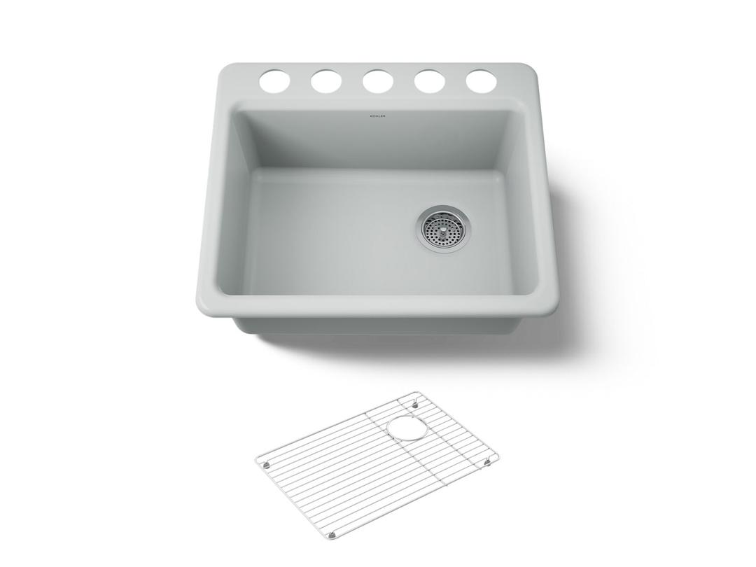 Kohler Riverby 25'' undermount single-bowl kitchen sink - Ice Grey by Kohler