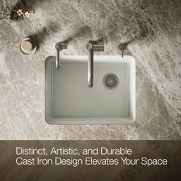 Kohler Riverby 25'' undermount single-bowl kitchen sink - Sea Salt - image 4