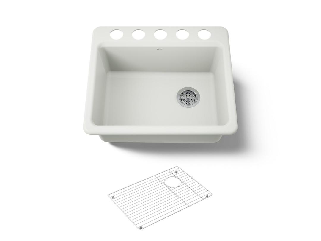 Kohler Riverby 25'' undermount single-bowl kitchen sink - Dune by Kohler