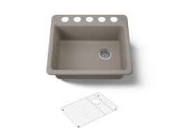 Kohler Riverby 25'' undermount single-bowl kitchen sink - Truffle - image 1