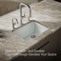 Kohler Riverby 25'' undermount single-bowl workstation kitchen sink - Ice Grey - image 4