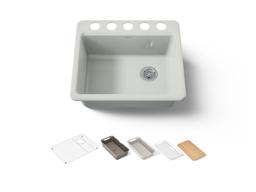 Kohler Riverby 25'' undermount single-bowl workstation kitchen sink - Sea Salt - image 1