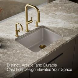 Kohler Riverby 25'' undermount single-bowl workstation kitchen sink - Truffle - image 4