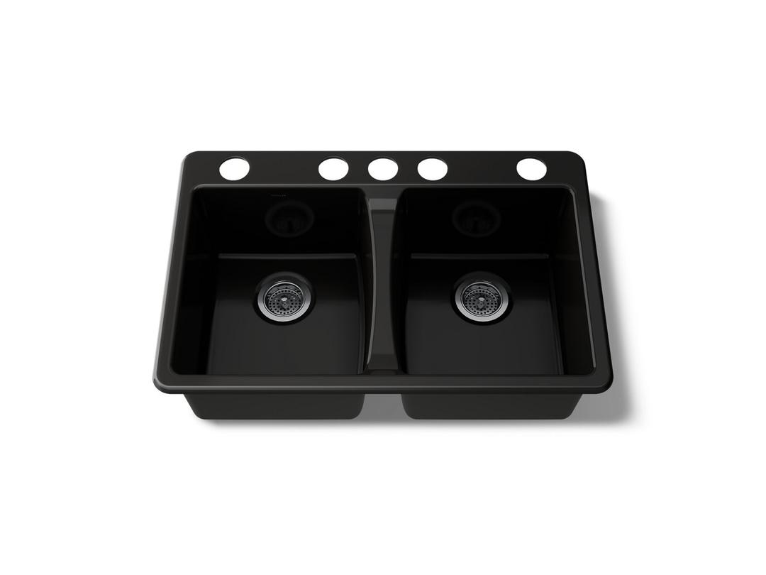 Deerfield 33'' undermount double-bowl kitchen sink by Kohler