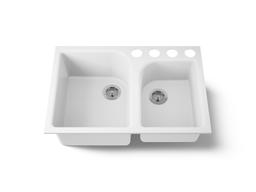 Kohler Executive ChefE 33'' undermount double-bowl kitchen sink - White - image 1