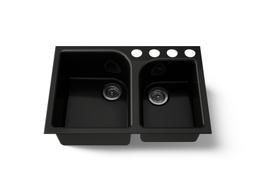 Kohler Executive ChefE 33'' undermount double-bowl kitchen sink - Black - image 1