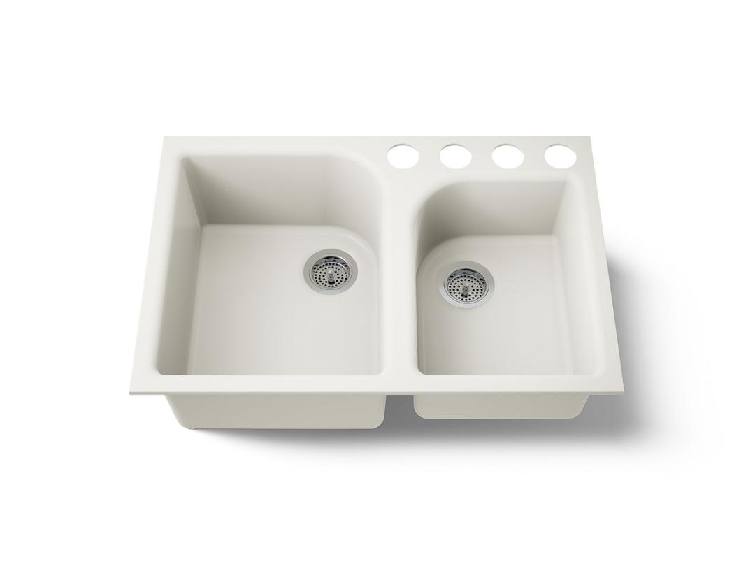 Kohler Executive ChefE 33'' undermount double-bowl kitchen sink - Biscuit by Kohler