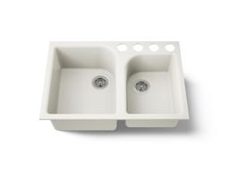 Kohler Executive ChefE 33'' undermount double-bowl kitchen sink - Biscuit - image 1