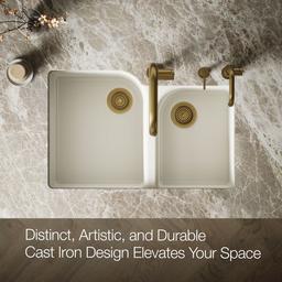 Kohler Executive ChefE 33'' undermount double-bowl kitchen sink - Biscuit - image 4