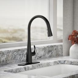 Kohler Simplice Pull-down kitchen sink faucet with three-function sprayhead - Matte Black - image 2