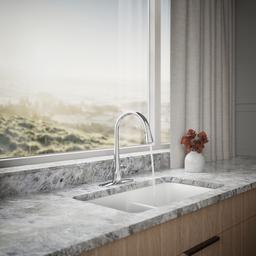 Kohler Simplice Pull-down kitchen sink faucet with three-function sprayhead - Polished Chrome - image 4