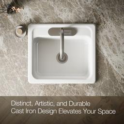 Kohler MayfieldE 25'' top-mount single-bowl kitchen sink - White - image 4