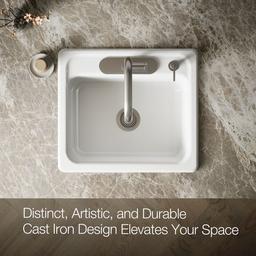 Kohler MayfieldE 25'' top-mount single-bowl kitchen sink - White - image 4