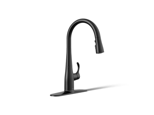 Kohler Simplice Compact pull-down kitchen sink faucet with three-function sprayhead - Matte Black