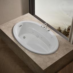 Kohler Sunward 66'' x 42'' drop-in whirlpool bath - White - image 2