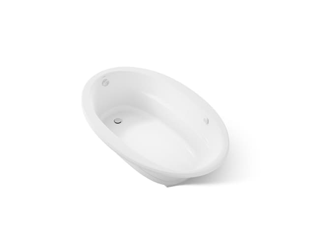 Kohler Sunward 66'' x 42'' drop-in Heated BubbleMassageE air bath - White