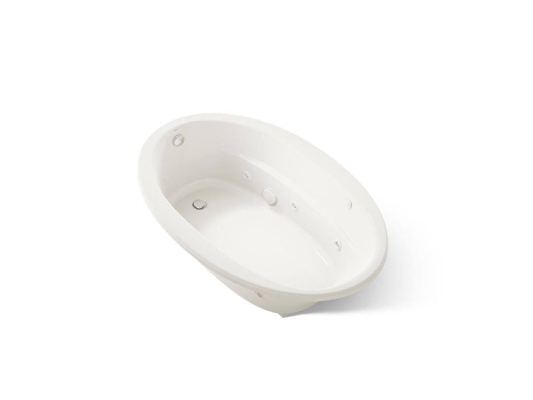 Kohler Sunward 66'' x 42'' drop-in whirlpool bath with Bask heated surface - Biscuit by Kohler