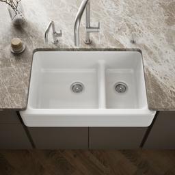 Kohler Whitehaven Hayridge Smart Divide 35-11/16'' undermount double-bowl farmhouse kitchen sink - image 2