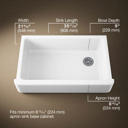 Kohler Hayridge Whitehaven 35-11/16'' undermount single-bowl farmhouse kitchen sink - image 3