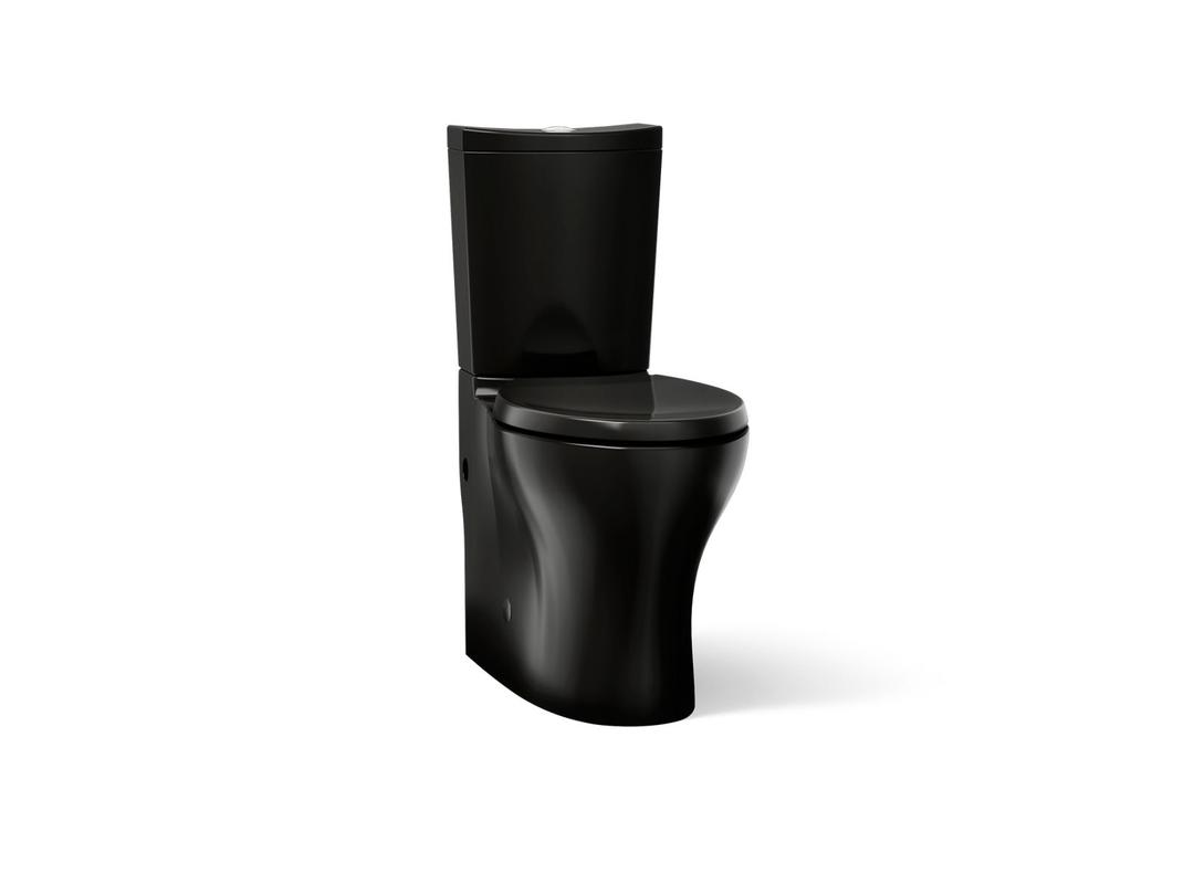 Kohler Persuade Curv Two-piece elongated toilet with skirted trapway, dual-flush - Black by Kohler