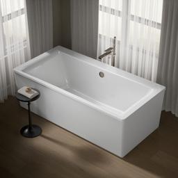 Kohler Stargaze 72'' x 36'' freestanding bath with straight shroud - White - image 2