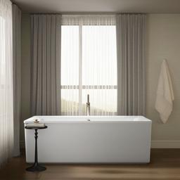 Kohler Stargaze 72'' x 36'' freestanding bath with straight shroud - White - image 4