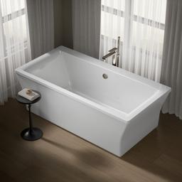Kohler Stargaze 72'' x 36'' freestanding bath with fluted shroud - White - image 2