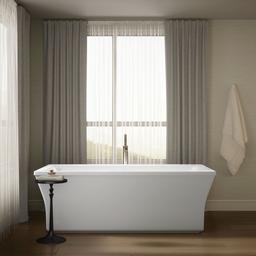 Kohler Stargaze 72'' x 36-1/4'' freestanding bath with Bask heated surface and fluted shroud - White - image 4