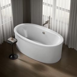 Kohler Sunstruck 65-1/2'' x 35-1/2'' freestanding bath, straight shroud - White - image 2