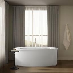 Kohler Sunstruck 65-1/2'' x 35-1/2'' freestanding bath, straight shroud - White - image 4