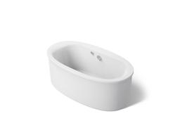 Kohler Sunstruck 65-1/2'' x 35-1/2'' freestanding bath with Bask heated surface and straight shroud - White - image 1